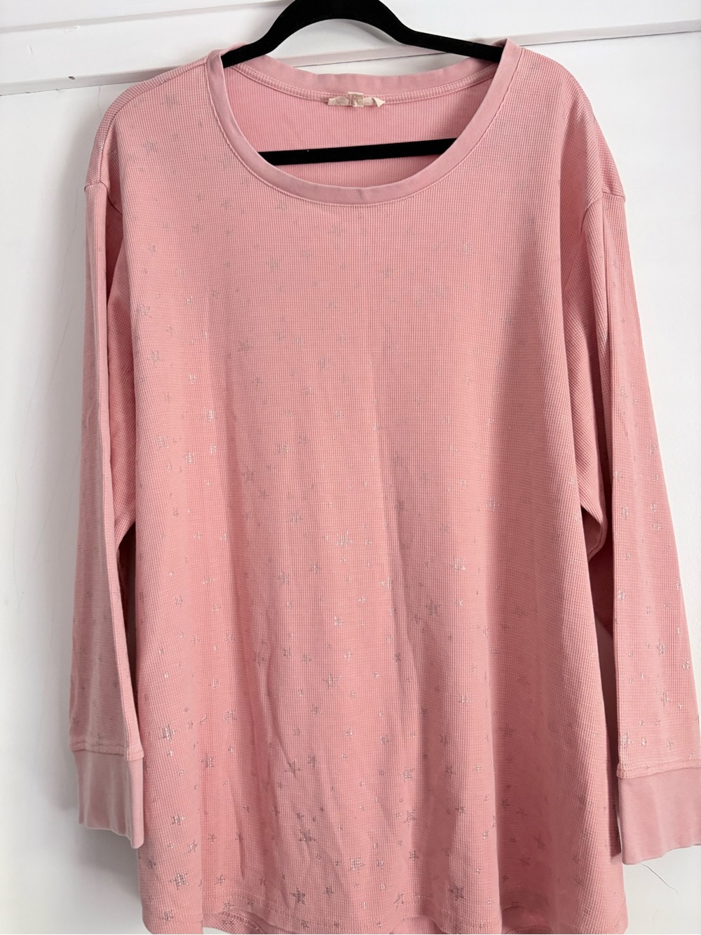 Jane and Delancey Light Pink Long-Sleeve Star Print Top